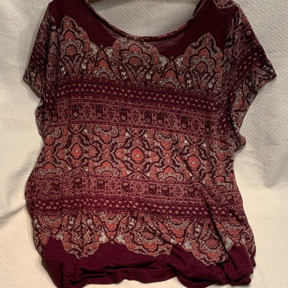 Lucky Brand Exotic Red Pattern, Short Sleeve, Shirt - Picture 7 of 9